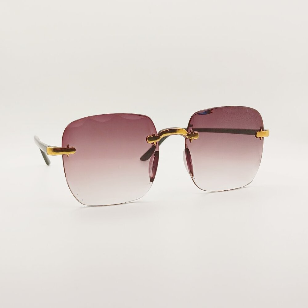 Gradient Plum Sunglasses with Diamond Cut Lens